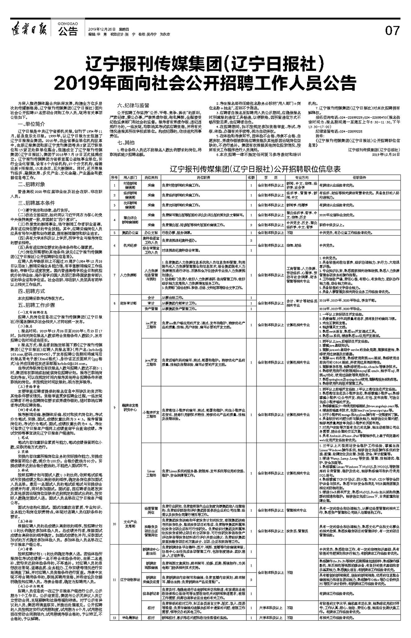 常州市南宁日报社最新招聘信息概览